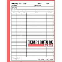 Temperature Log Book: food temperature keeper, Daily Temperature Log Sheet For Refrigerator, Medical Log Book, Simple Fridge/Freezer Temperature ... (Date, Time, Temperature, Initial, Notes)