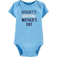 Carter's Baby Boys Graphic Bodysuit, Mommy's First Mother's Day, 18 Mo Blue