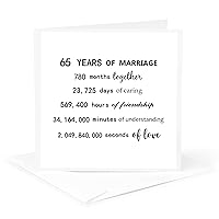 3dRose Greeting Card - 65 Years of Marriage 65th Wedding Anniversary in months days hours - Anniversaries