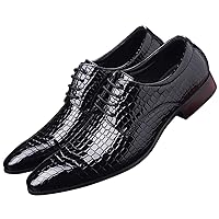 Men's Oxfords Alligator Patent Leather Wedding Prom Formal Dress Casual Shoes for Men