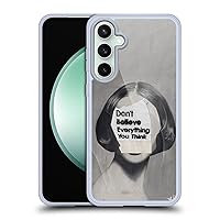 Head Case Designs Officially Licensed LouiJoverArt Think Black and White Soft Gel Case Compatible with Samsung Galaxy S23 FE 5G