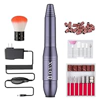 Portable Nail Drill Professional Electric Nail File 20000RPM Manicure Machine Set with Sanding Bands,Nail Drill Bits and Brush for Acrylic Gel Nails(Charcoal Gray)