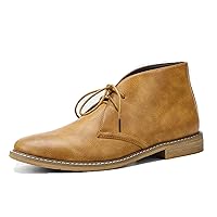 Men's Classic Vintage Chukka Boots Fashion Casual Lace Up Polo Boots Genuine Leather Wear-Resistant Dress Boots