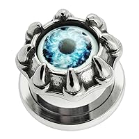 Monster Eye with Dragon Claw 316L Surgical Steel Flesh Tunnel Ear Gauge Piercing