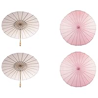 Koyal Wholesale 32-Inch Mauve Paper Parasol In Bulk 48-Pack Oriental Umbrella for Wedding, Party Favors, Summer Shade
