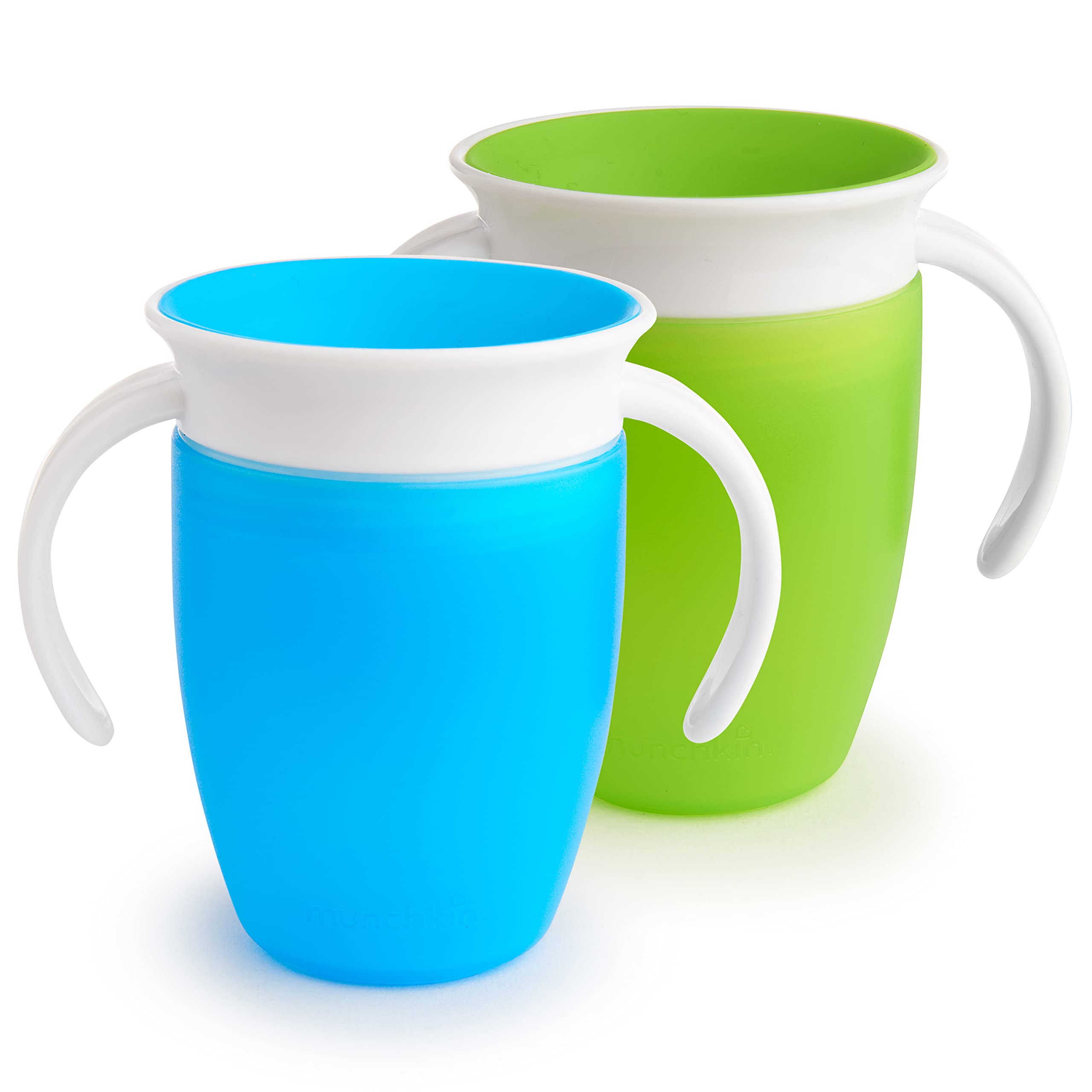 Munchkin® Miracle® 360 Trainer Sippy Cup, 7 Ounce, 2 Pack, Green/Blue