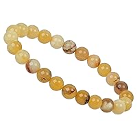 ELEDORO Handmade Gemstone Beads Stretch Bracelet – Real Stones 8 mm