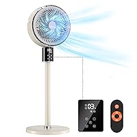 Pedestal Fan for Bedroom,70°+90° Oscillating Standing Fan w/Remote Control,Quiet DC Motor,100ft Air Circulator,36.8“ Floor Fan,3 Speeds,3 Modes,Adjustable Angle,12H Timer