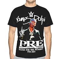 Young Rapper Dolph Singer Rip T Shirt Men's Classic Sports Tee Crew Neck Short Sleeve Clothes Black