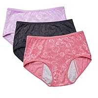 Women Menstrual Period Briefs Jacquard Easy Clean Panties Multi Pack