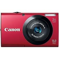 Canon PowerShot A3400 is 16.0 MP Digital Camera with 5X Optical Image Stabilized Zoom 28mm Wide-Angle Lens with 720p HD Video Recording and 3.0-Inch Touch Panel LCD (Red)