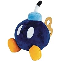 Club Mocchi Mocchi- Super Mario Plush - Bob-Omb Plushie - Squishy Mario Toys - Plush Collectible Mario Figures - Soft Plush Toys and Mario Room Decor - 6 inch