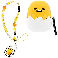 iFace Gudetama Beaded Charm Wrist Strap + Figure AirPods 1st/2nd Gen. Case with Carabiner