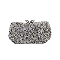 Crystal Purse Diamond Handbag Luxury Accessories Hollow Flowers Crystal Wallet (Color : 04)
