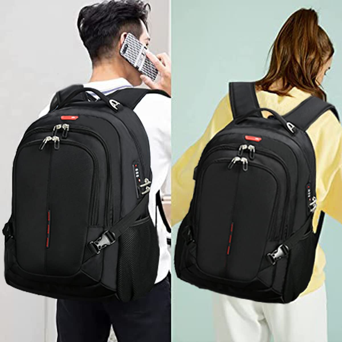 Sowaovut Travel Laptop Backpack Anti-Theft Bag with usb Charging Port and Password Lock Fit 15.6 Inch Laptops for Men Women
