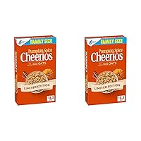 Cheerios Pumpkin Spice Breakfast Cereal, Family Size, 18.5oz (Pack of 2)