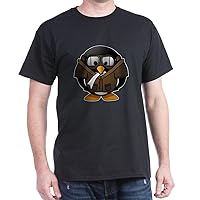 Dark T-Shirt Little Round Penguin-Airplane Jet Pilot-Black