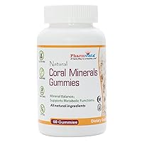 Coral Calcium Gummies with Trace Minerals - Tasty, Vegan, Gluten Free Gummies with Natural Calcium & Vitamin D3, 60 Count