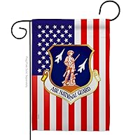 Air National Guard Garden Flag Armed Forces ANG United State American Military Veteran Retire House Decoration Banner Small Yard Gift Double-Sided, Made in USA
