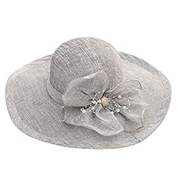 Summer Linen Floppy Fedora Beach Sun Hats for Women Fashion Wide Brim Crochet Bucket Hats Breathable Foldable Fishing Hat