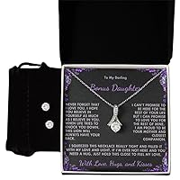To My Darling Bonus Daughter - Never Forget White Gold Finish/Standard Box