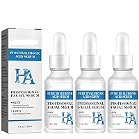 Pure Hyaluronic Acid Serum for Face, Facial Moisturizer with Vitamin C Skincare Fades Wrinkles Repair Brightening Firming Hydrating for Dry Skin (1Fl.Oz/30ml) (3pcs)…