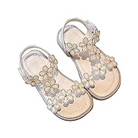 Summer Girl Rhinestone Flower Sandals Open Toe Soft Bottom Princess Sandals Breathable Wedding School Shoes