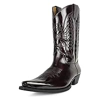 Men's Fashion Pointed Toe High Heel Embroidered Durable Western Work Cowboy Boots Fashion Men's Boots Men's Shoes