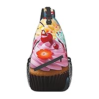 Cupcake Sling Bag Lightweight Crossbody Bag Shoulder Bag Chest Bag Travel Backpack for Women Men