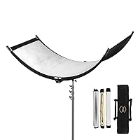 Glow ArcLight II Curved Light Reflector Kit, a Portable Photography Reflector for Studio, Photo, Video, Portrait w/White Light Reflector, Gold Light Reflector, Silver White Reflector and Carry Bag