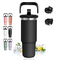 INDARUN 30 oz Tumbler with Handle, Tumbler Cups with Lid and Straw, Stainless Steel Insulated Tumblers, Double Wall Vacuum Leak Proof Tumbler, Water Bottle for Sports, Travel Coffee Mug for Men Women