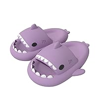 ChayChax Boys Girl Cloud Shark Slides Non-Slip Novelty Open Toe Sandals Extremely Comfy Cushioned Thick Sole Cute Cartoon Shower Slippers Indoor & Outdoor