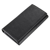 Men's Genuine Leather Clutch Bag Handbag Wallet Card Case (Black)