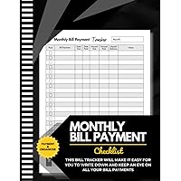 Large Print Bill Tracker Notebook: Monthly Bill Organizer & Planner for Financial Budgeting, Finance & Payments Checklist Organizer