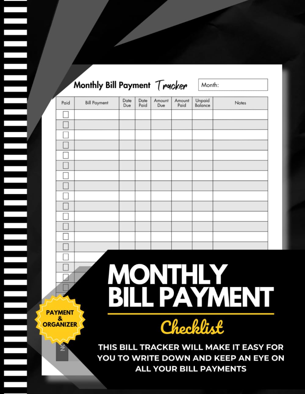 Large Print Bill Tracker Notebook: Monthly Bill Organizer & Planner for Financial Budgeting, Finance & Payments Checklist Organizer