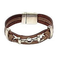 Horse Bracelet - Snaffle Bit Bracelet - Leather Equestrian Jewelry - Cowgirl Bracelet - Mens Leather Bracelet - Gift Horse Lover Jewelry Unisex