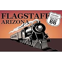 Magnet – 66 AZ Train – Flagstaff Funny Magnet - 3.5” x 2.5” Easy Remove Fridge Locker Magnet - Magnet for Gifts Decor - Made in USA