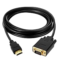 HDMI to VGA Cable 10ft/3m, Built-in Chip 1080P HDMI to VGA Adapter (Male to Male) Video Converter Support Convert Signal from HDMI Input Laptop PC HDTV to VGA Output Monitors Projector