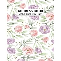 address book with alphabetical tabs : address book floral large print 8.5 x 11 for seniors