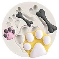 Cat Paw Dog Paw Silicone Molds Bone Fondant Molds for Cake Decoration Cupcake Topper Chocolate Candy Polymer Clay Gum Paste