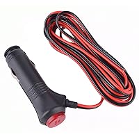 Car Motorbike/Motorcycle 12V Cigarette Lighter Power Supply Adapter Plug Cable with Switch Button Built-in 5A Fuse (1.5 Meters) 4.9FT