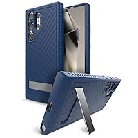 ZAGG Everest Samsung Galaxy S24 Ultra Case with Kickstand - Triple Layer Graphene-Infused Drop Protection up to 20ft, Eco-Friendly Design, Textured Grip, Navy Blue