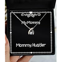 Unique Mommy Wishbone Dancing Necklace, Mommy Hustler, Gifts for Mom, Present from Daughter, for Mommy