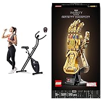 EVOLAND Exercise Bike, Fitness Bike with LCD Display and 8-Level Adjustable Magnetic Resistance & LEGO 76191 Marvel Infinity Gauntlet Set, Collectible Thanos Glove with Infinity Stones