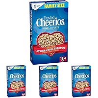 Frosted Cheerios Heart Healthy Cereal, Gluten Free Cereal With Whole Grain Oats, 18.4 OZ Family Size (Pack of 4)