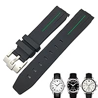 19mm 20mm Curved End Rubber Watchband for Tissot 1853 Lelocle PRC200 Rolex Submariner Hamilton Omega Waterproof Watch Strap