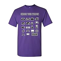 New Choose Your Weapon Controller Gamer Nerd Geek Funny DT Adult T-Shirt Tee