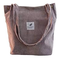 Funtlend Cord Bag Womens Large Corduroy Tote Bag Women Shoulder Handbags for School Shopping Work College Casual