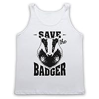 Men's Save The Badger Animal Rights Protest Slogan Tank Top Vest