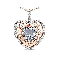 Solid 14k Gold Heart Shape 8mm lace vintage design filigree Heart Pendant Necklace